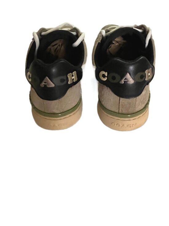 COACH MEN\'S CLIP LOW TOP OAT & BLACK QUARTZ SUEDE SNEAKERS SIZE 8D main image 11